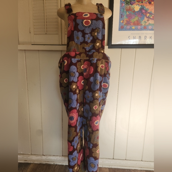 Modcloth Pants - Modcloth Brown Floral Jumpsuit